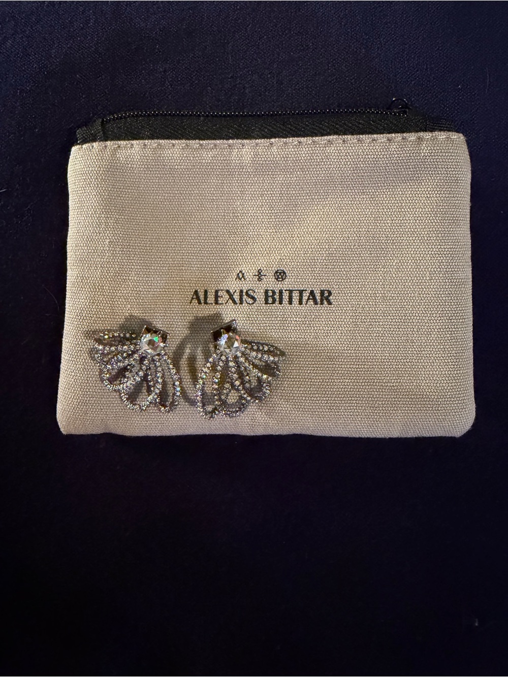 Alexis bitter silver pave stud earrings